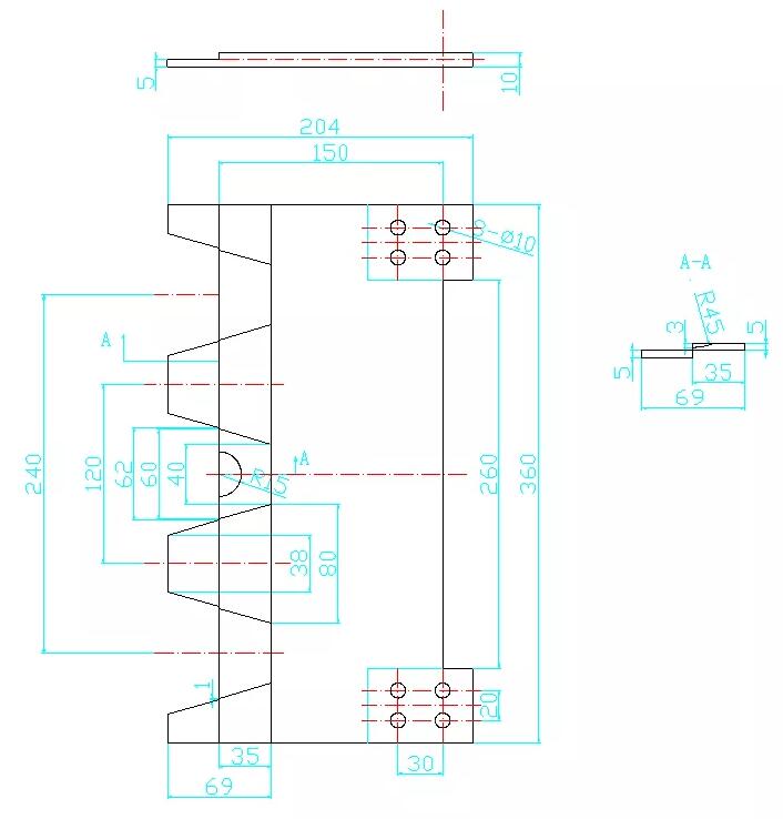 圖1 托板結(jié)構(gòu)設(shè)計(jì)圖